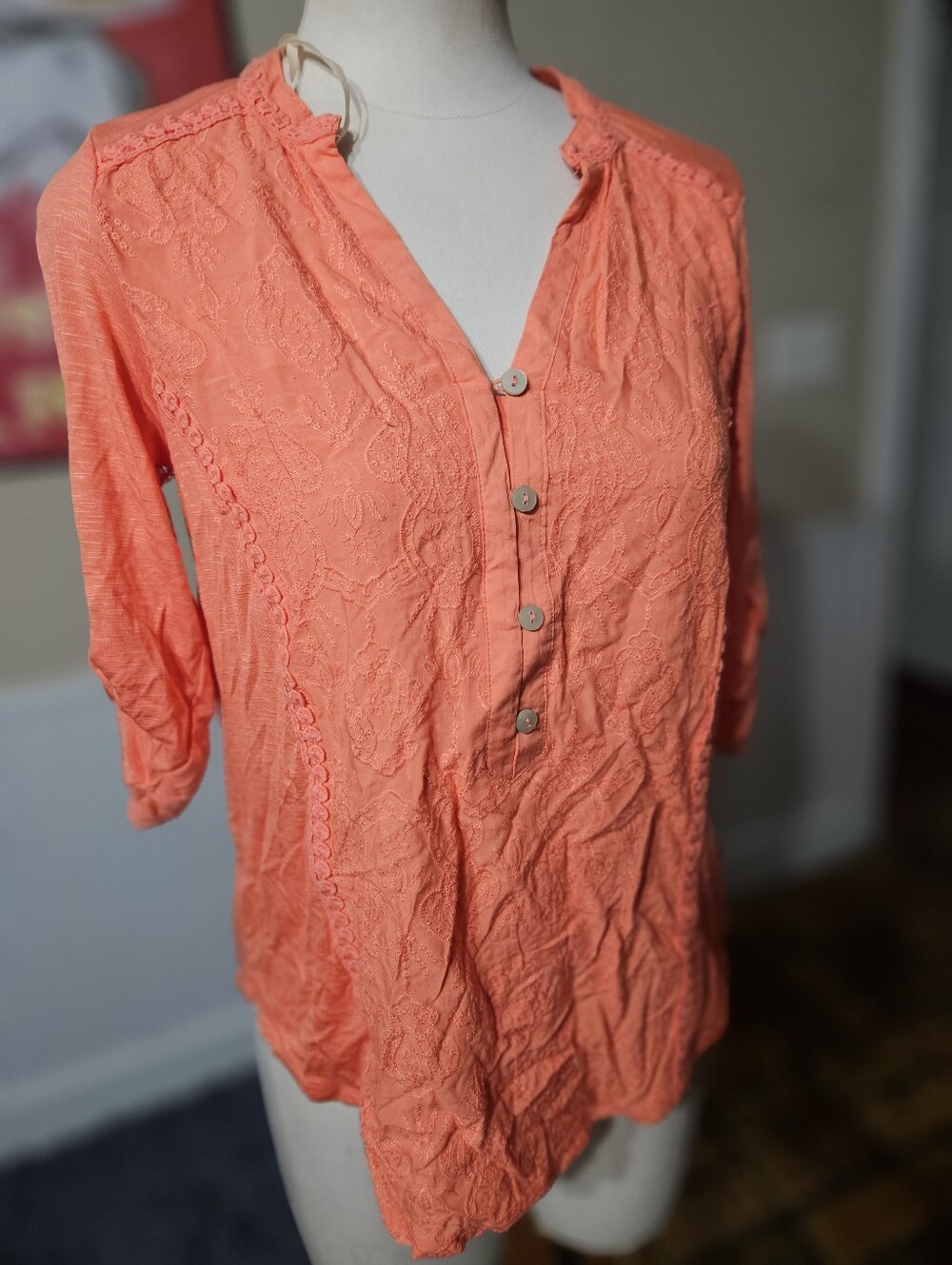 Democracy Embroidered Top XS